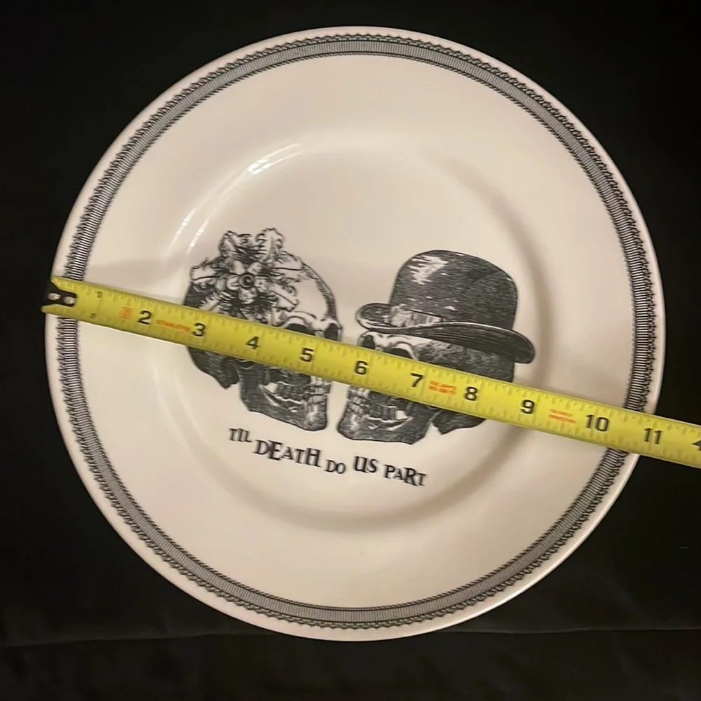 "Till Death do us part" Skulls Dinner Plate by Royal Stafford. - Picture 4 of 4